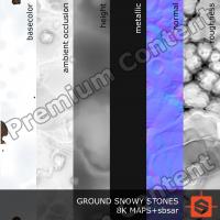 PBR ground snowy stones texture DOWNLOAD